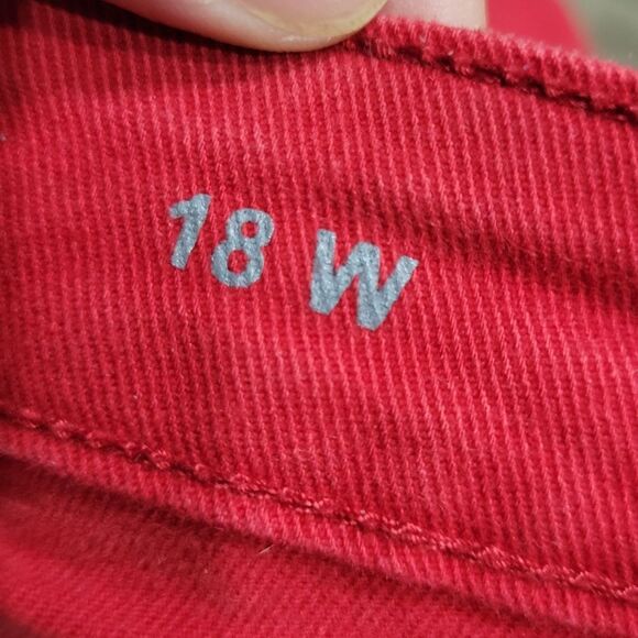 Red Stretchy Skinny Jeans Size 18w - Picture 8 of 9